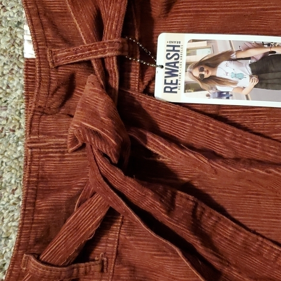 Rewash Belted Corduroy Rust Mini Skirt Sz 9/29 - Picture 3 of 5